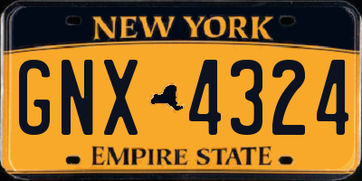 NY license plate GNX4324