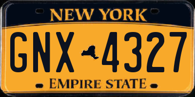 NY license plate GNX4327