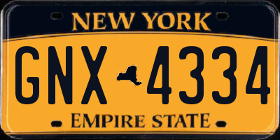 NY license plate GNX4334