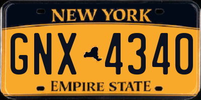NY license plate GNX4340