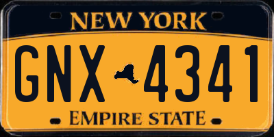 NY license plate GNX4341