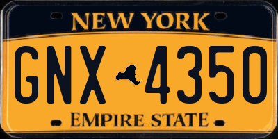 NY license plate GNX4350