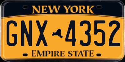 NY license plate GNX4352
