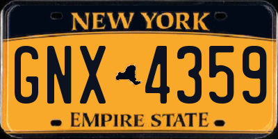 NY license plate GNX4359