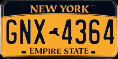 NY license plate GNX4364