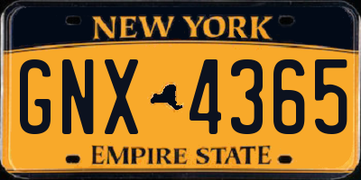 NY license plate GNX4365
