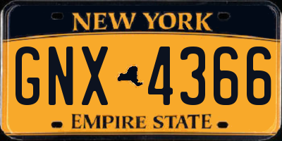 NY license plate GNX4366