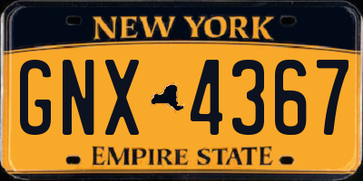 NY license plate GNX4367