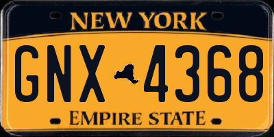 NY license plate GNX4368