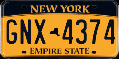 NY license plate GNX4374