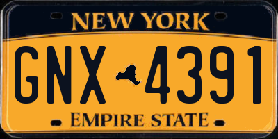 NY license plate GNX4391