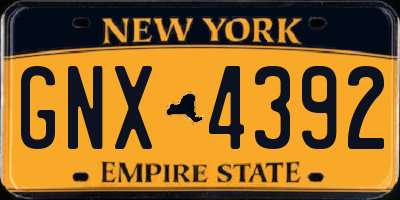 NY license plate GNX4392