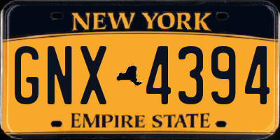 NY license plate GNX4394
