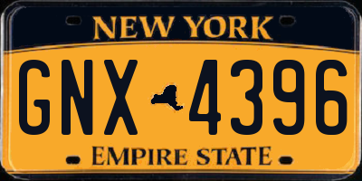 NY license plate GNX4396