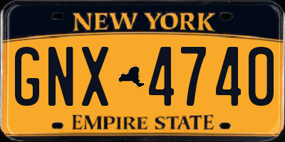 NY license plate GNX4740