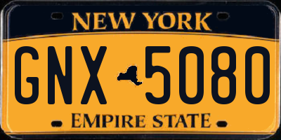NY license plate GNX5080