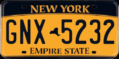 NY license plate GNX5232