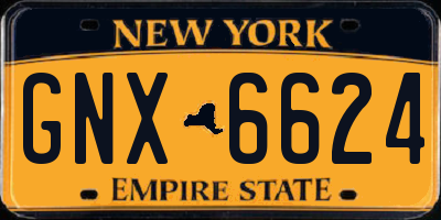 NY license plate GNX6624