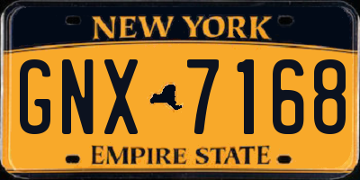 NY license plate GNX7168