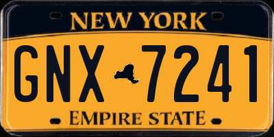 NY license plate GNX7241