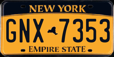 NY license plate GNX7353