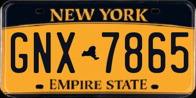 NY license plate GNX7865