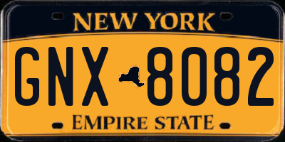 NY license plate GNX8082