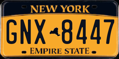 NY license plate GNX8447