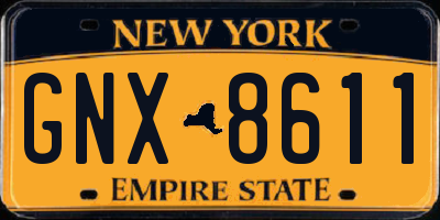 NY license plate GNX8611