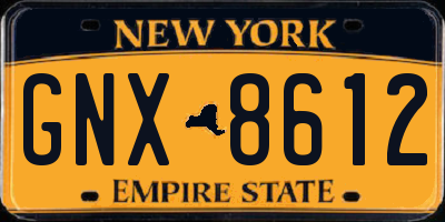 NY license plate GNX8612