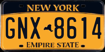 NY license plate GNX8614