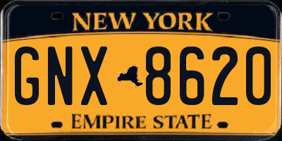 NY license plate GNX8620