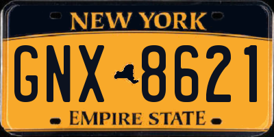 NY license plate GNX8621