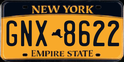 NY license plate GNX8622