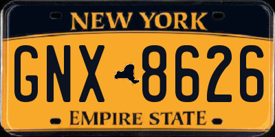 NY license plate GNX8626