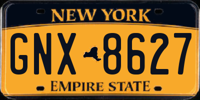 NY license plate GNX8627