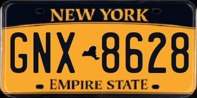 NY license plate GNX8628