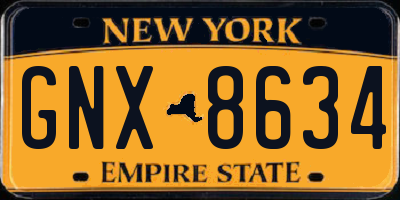 NY license plate GNX8634