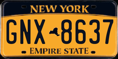 NY license plate GNX8637