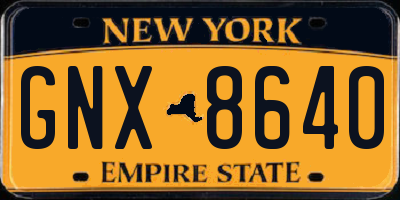 NY license plate GNX8640