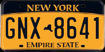 NY license plate GNX8641