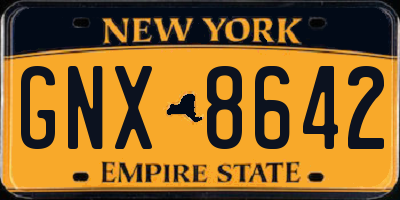 NY license plate GNX8642