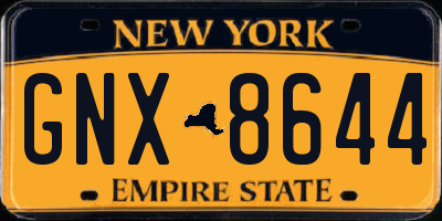 NY license plate GNX8644