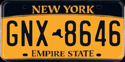 NY license plate GNX8646