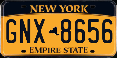 NY license plate GNX8656