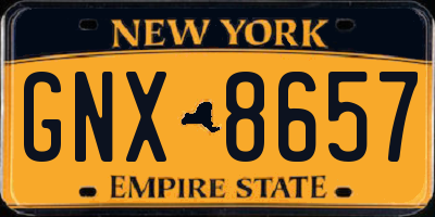 NY license plate GNX8657