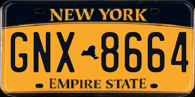 NY license plate GNX8664