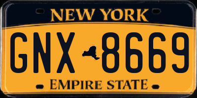 NY license plate GNX8669