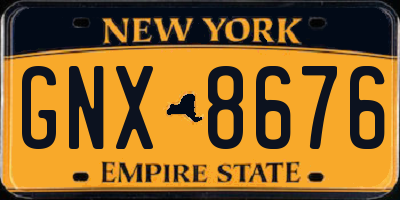 NY license plate GNX8676