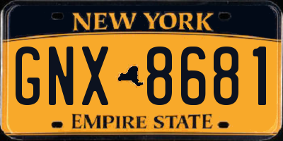 NY license plate GNX8681
